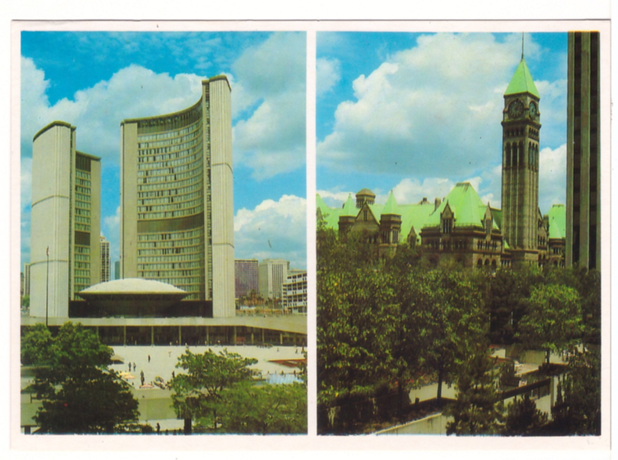 New City Hall Old City Hall Toronto postcard