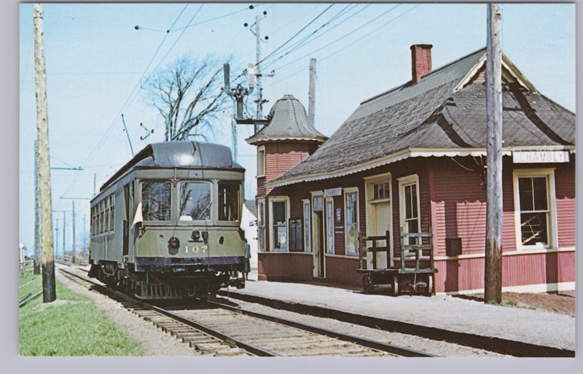 Montreal & Southern Counties Railway Car 107 Last Run1955 Chambly Station Quebec postcard