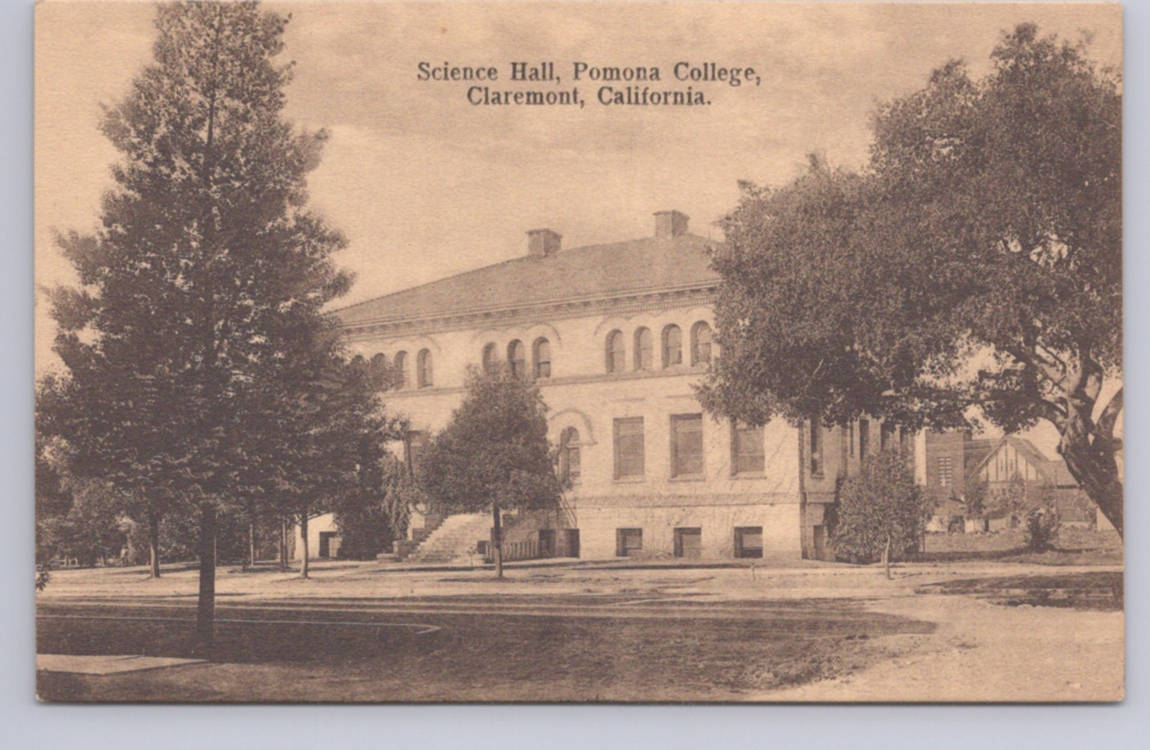 Science Hall Pomona College Claremont California postcard